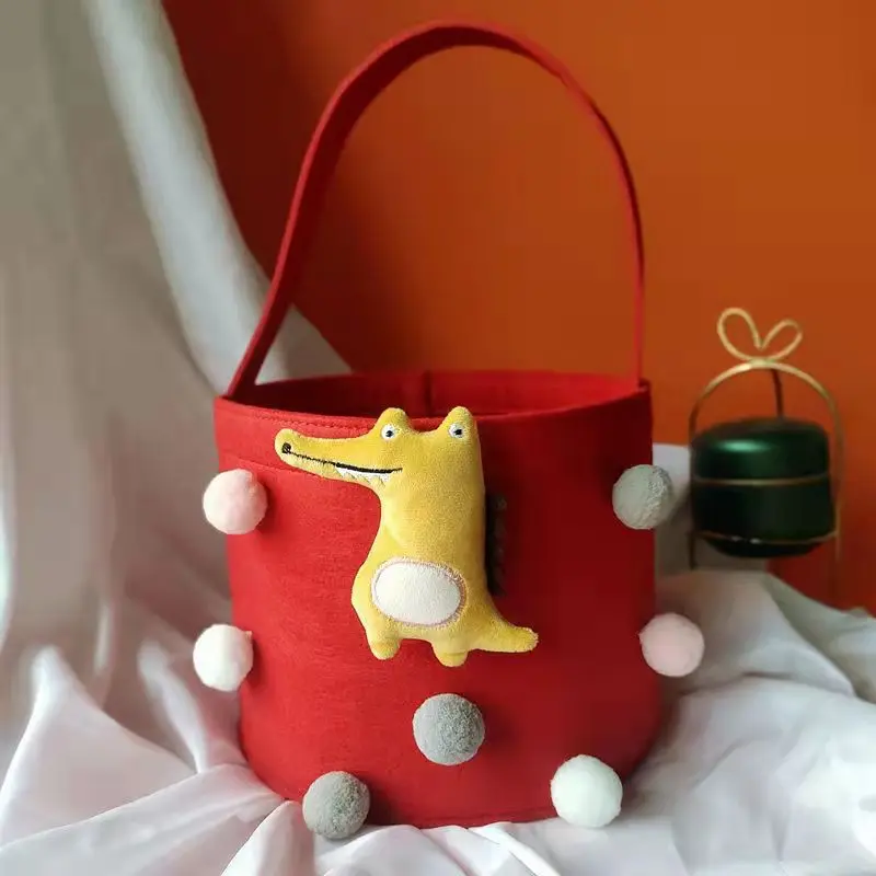 Wholesale Customized Reusable Felt Cartoon Tote Shopping Bag Handbag Tote Gift Cute Bag
