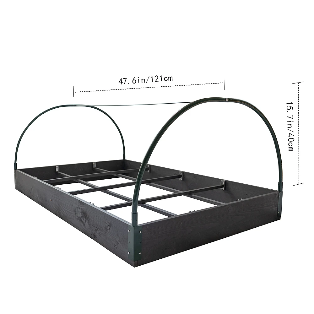 Garden Bed with Grow Grid Plant Box with  Plastic Cover Greenhouse for Home and Garden