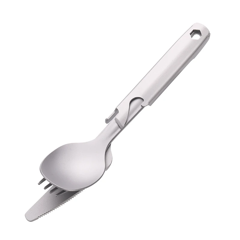 Titanium Spoon Knife Fork New arrive 4 Piece Cutlery Set Outdoor Camping Picnic Cutlery 3 Piece Cutlery Set Camping Tableware