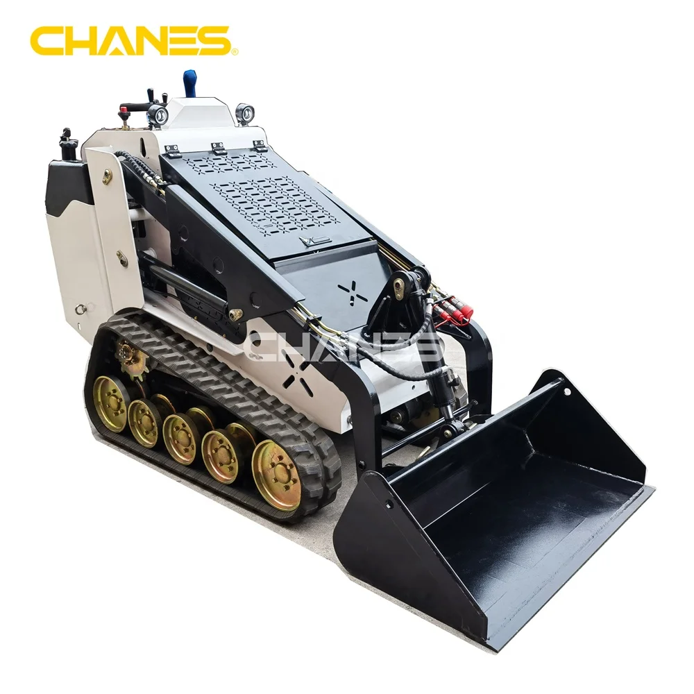 Diesel power mini skid steer track loader mini crawler 3-cylinder 25hp engine joysticks control white customized color promotion
