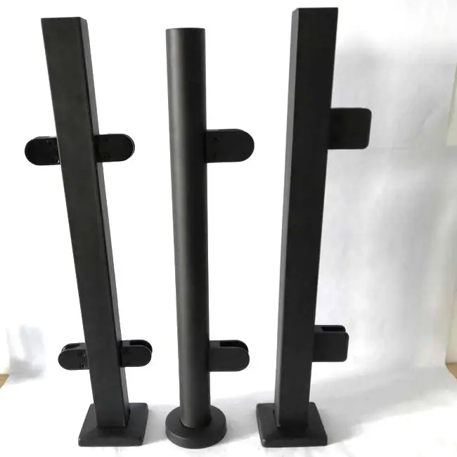 Square  handrail baluster post with square base plate