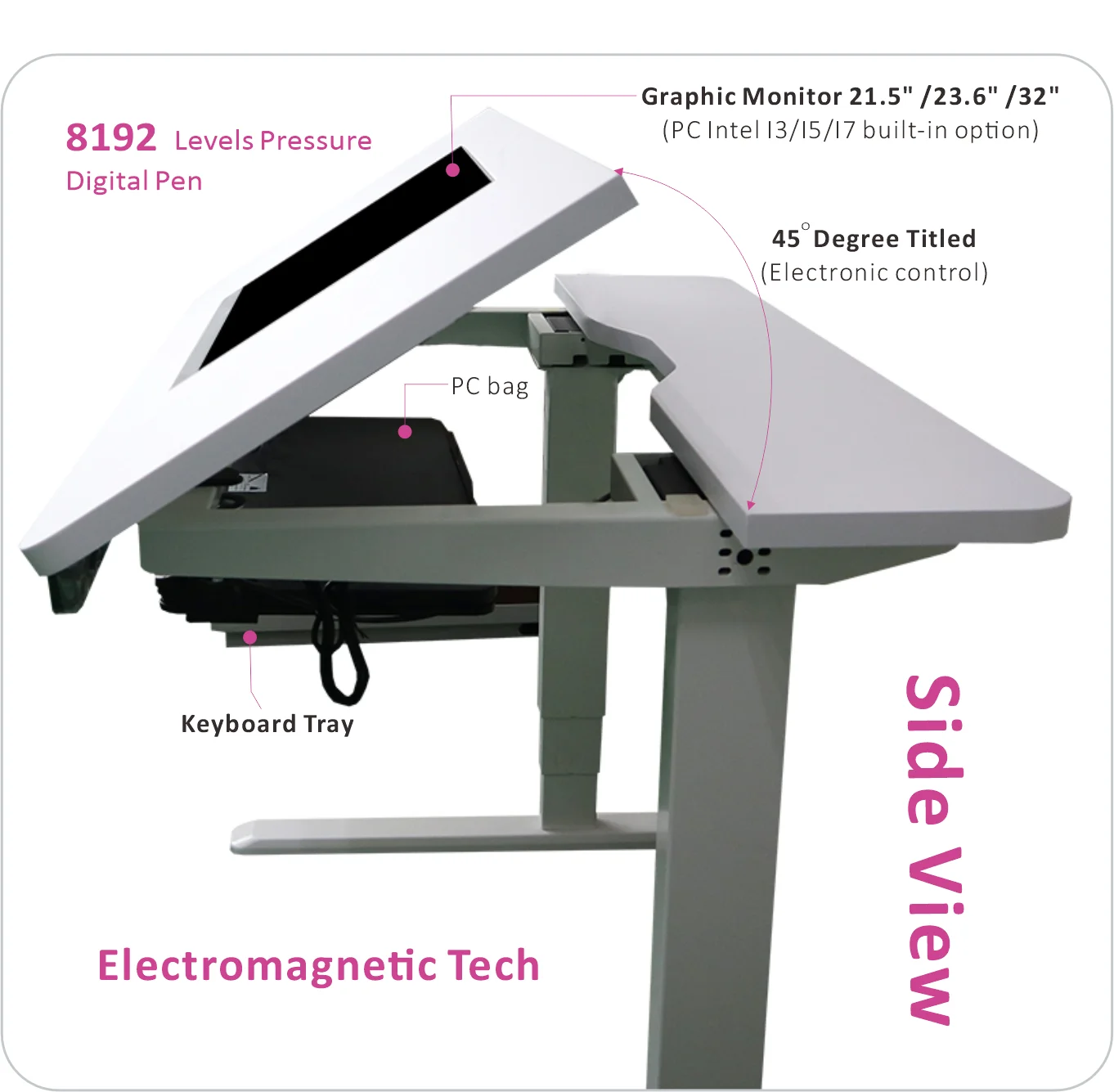 Customized 32inch Tiltable Lift Smart Tablet Podium Smart Platform OEM Multi-Functional Teacher Podium for Office Writing
