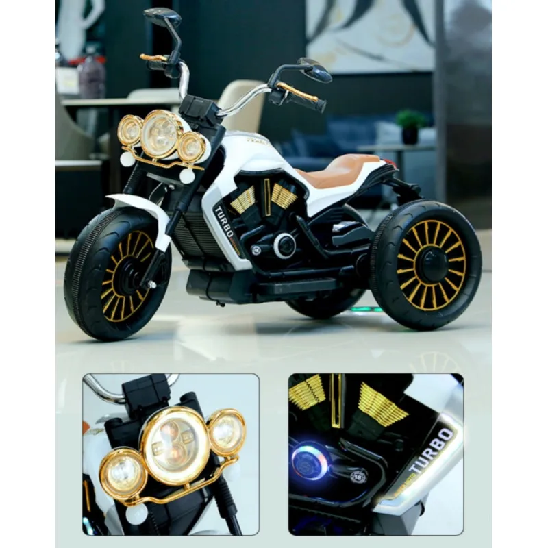 High Quality Three-Wheel Electric Motorcycle Small Wheel Size Ride-On Car Toy for Children 2-4 Years & 5-7 Years