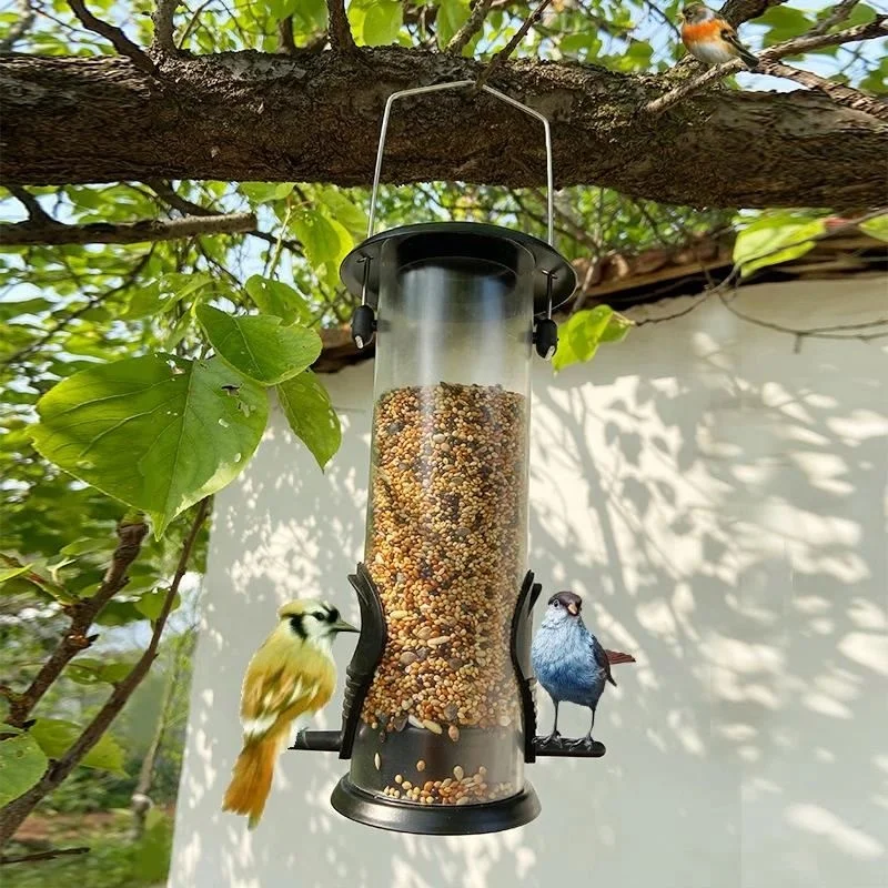 2022 amazon hot selling Pp plastic bird feeders for outdoors hanging Outdoor Hanging Acrylic Wild Garden bird feeders hanging