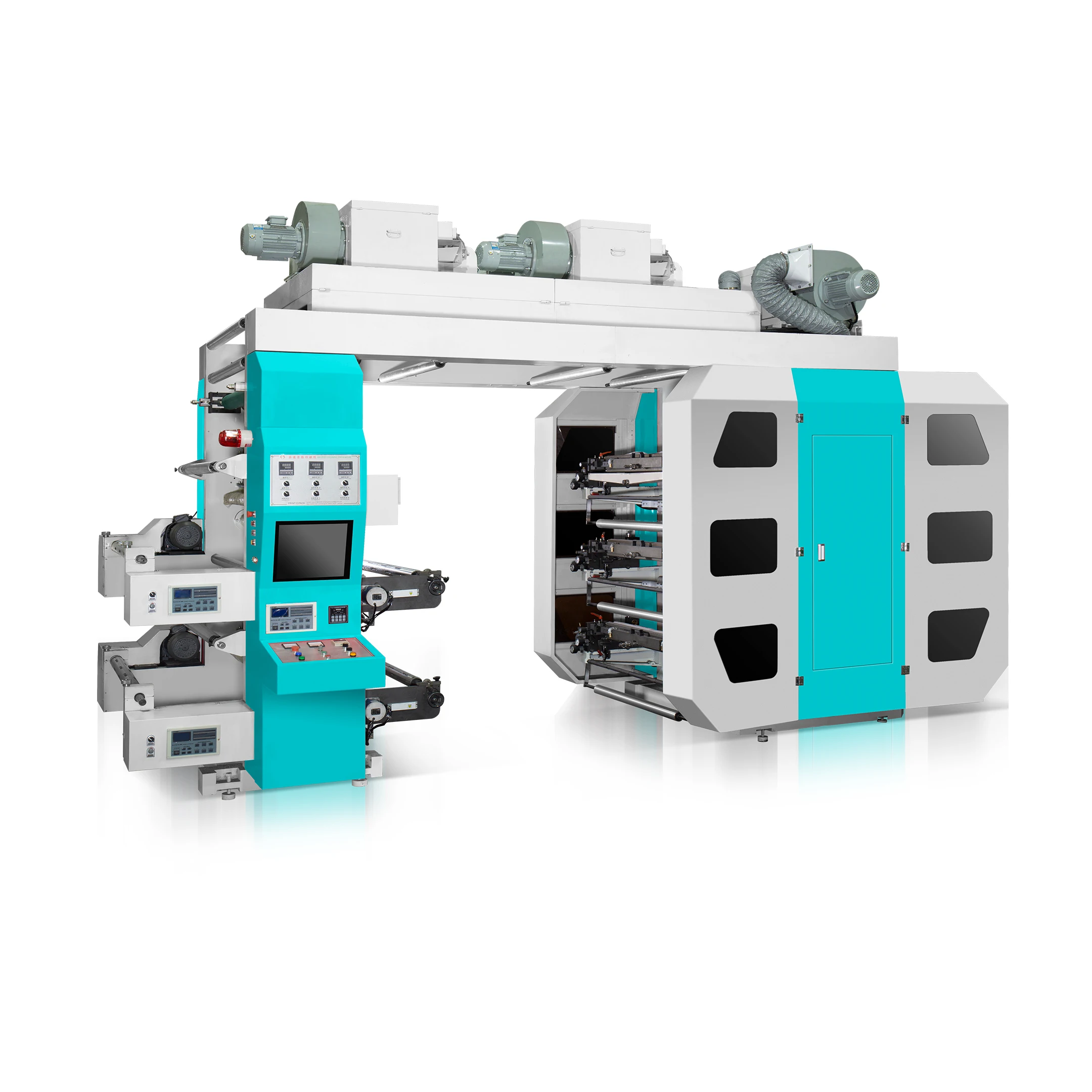 Stack Type High Speed Flexo Printing Machine 6 Colors Paper Roll To Roll Printer Oyang Machinery