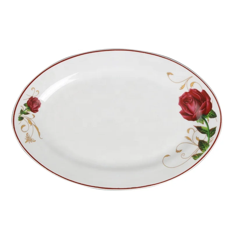 Wholesale decals and pad printing custom patterns ceramic dishes & plates porcelain soup plates 9 soup plate