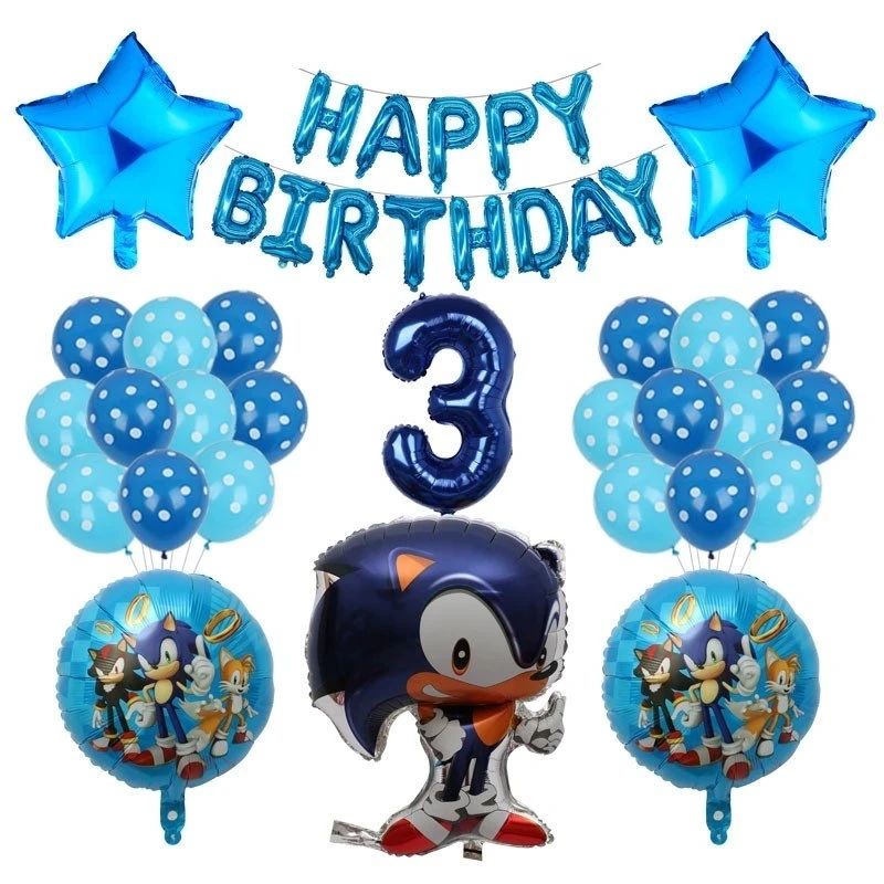
1 Set Cartoon Hedgehog Foil Balloons 30inch Birthday Number Balloons Boy Kids Birthday Party Decoration Supplies Air Globos 