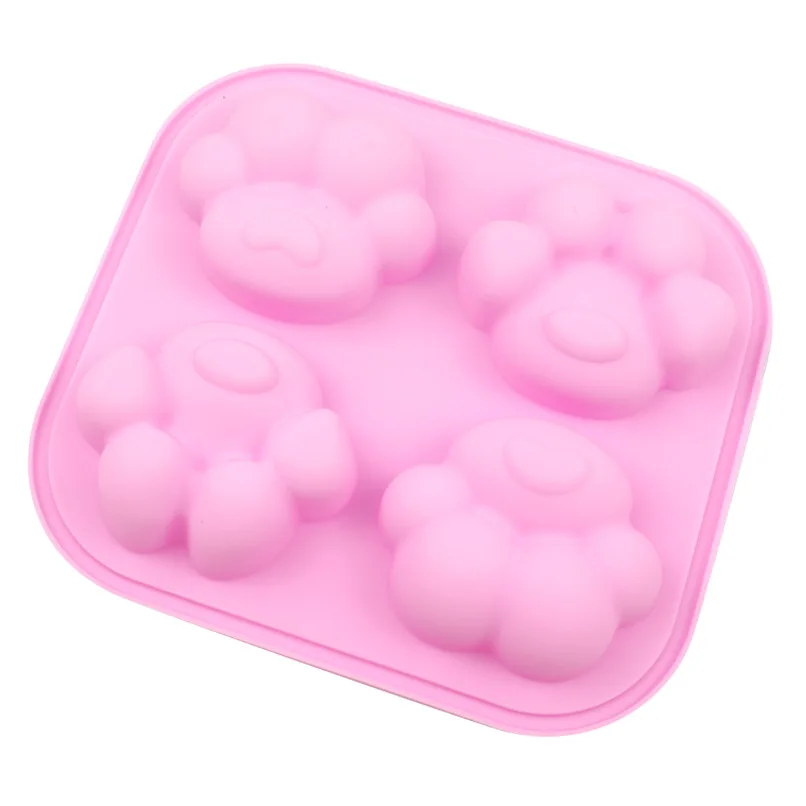 Saffron Cat Paw Silicone Cake Molds silicon dog paw mousse mold Homemade pet muffins cupcakes