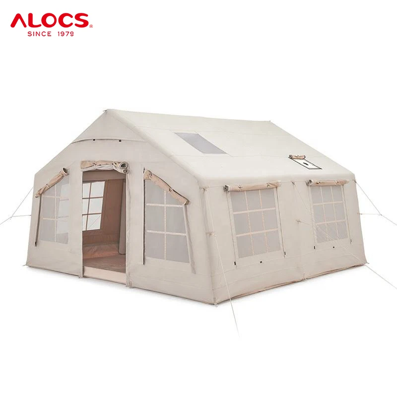 Alocs 4 Season Luxury Large Outdoor Glamping Waterproof Air Tent Portable Household Family Camping Inflatable House Cabin Tent