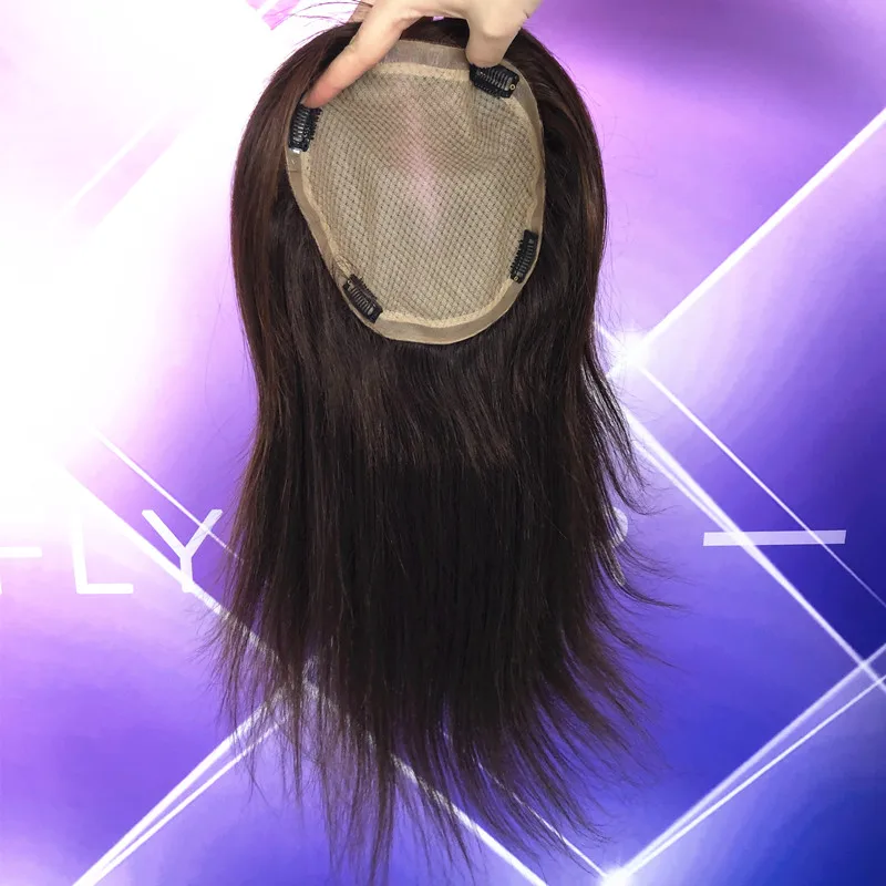 Top Quality 12a Grade European Remy Silk Base Women Toupee Straight Human Hair Topper