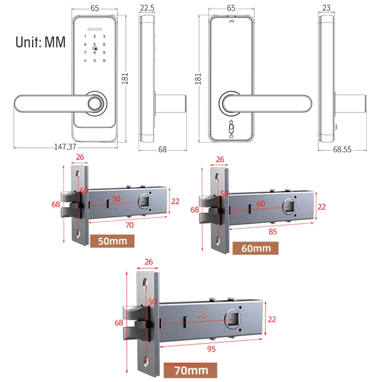 Locstar Security Fingerprint Doorlock Cerradura Inteligente Digital Biometric Ttlock App Wifi Smart Door Lock