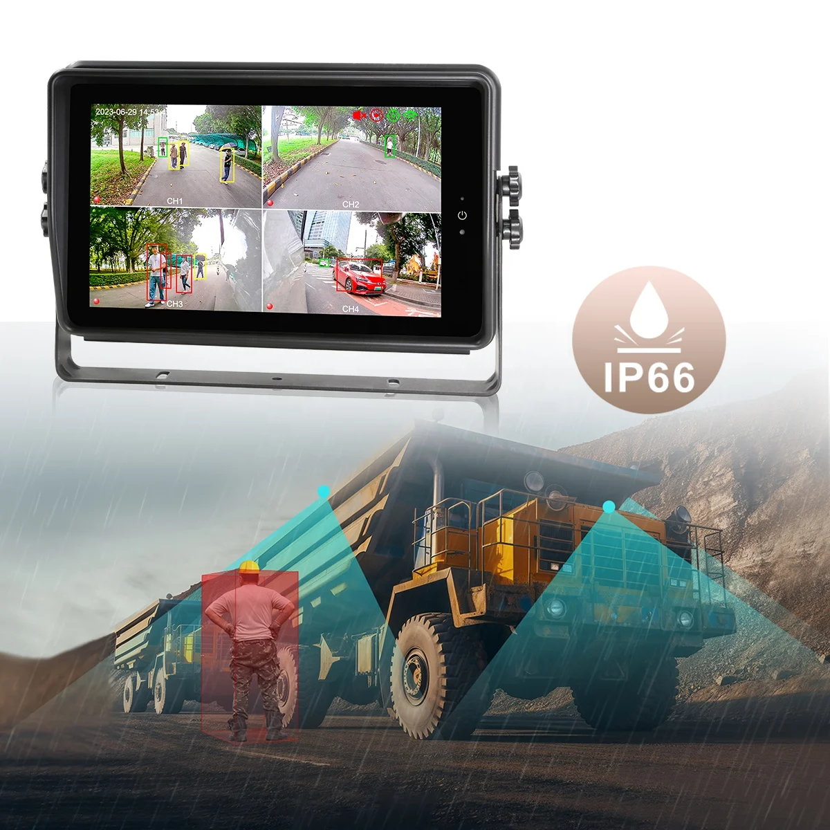 STONKAM Cutting-Edge AI Vehicle Detection Backup Camera Identifies Pedestrians Vehicles Back Camera AI Detection Camera