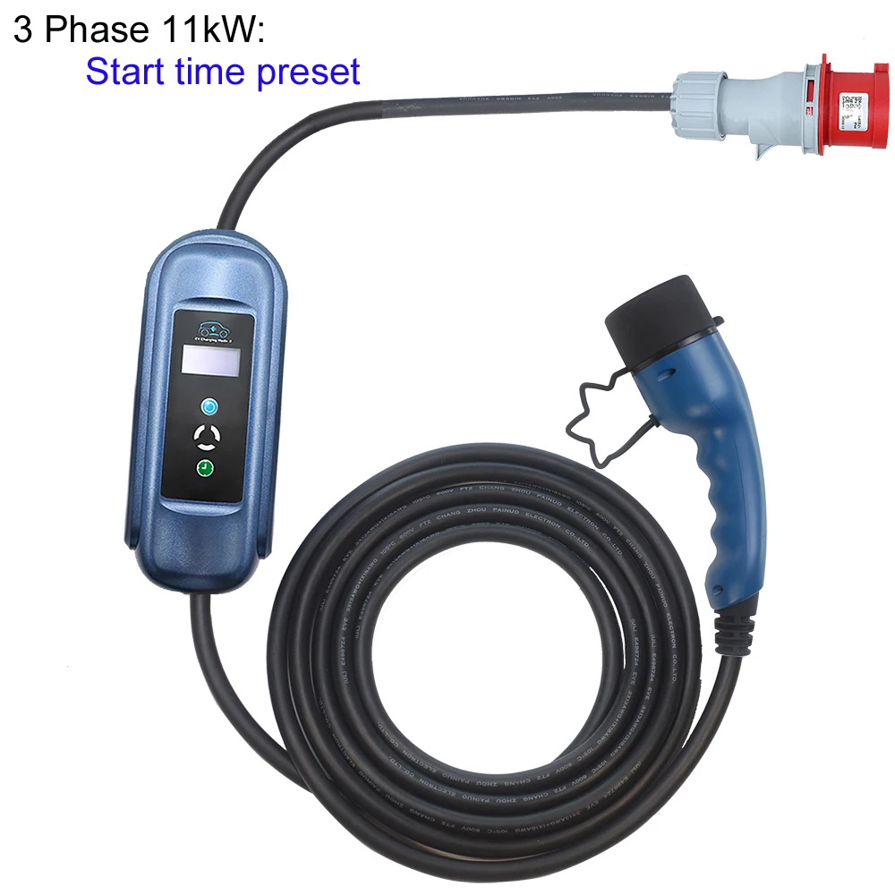 
Новый дизайн, время запуска, установка 3, трехфазное портативное зарядное устройство Evse Wallbox 11 кВт для электромобилей 