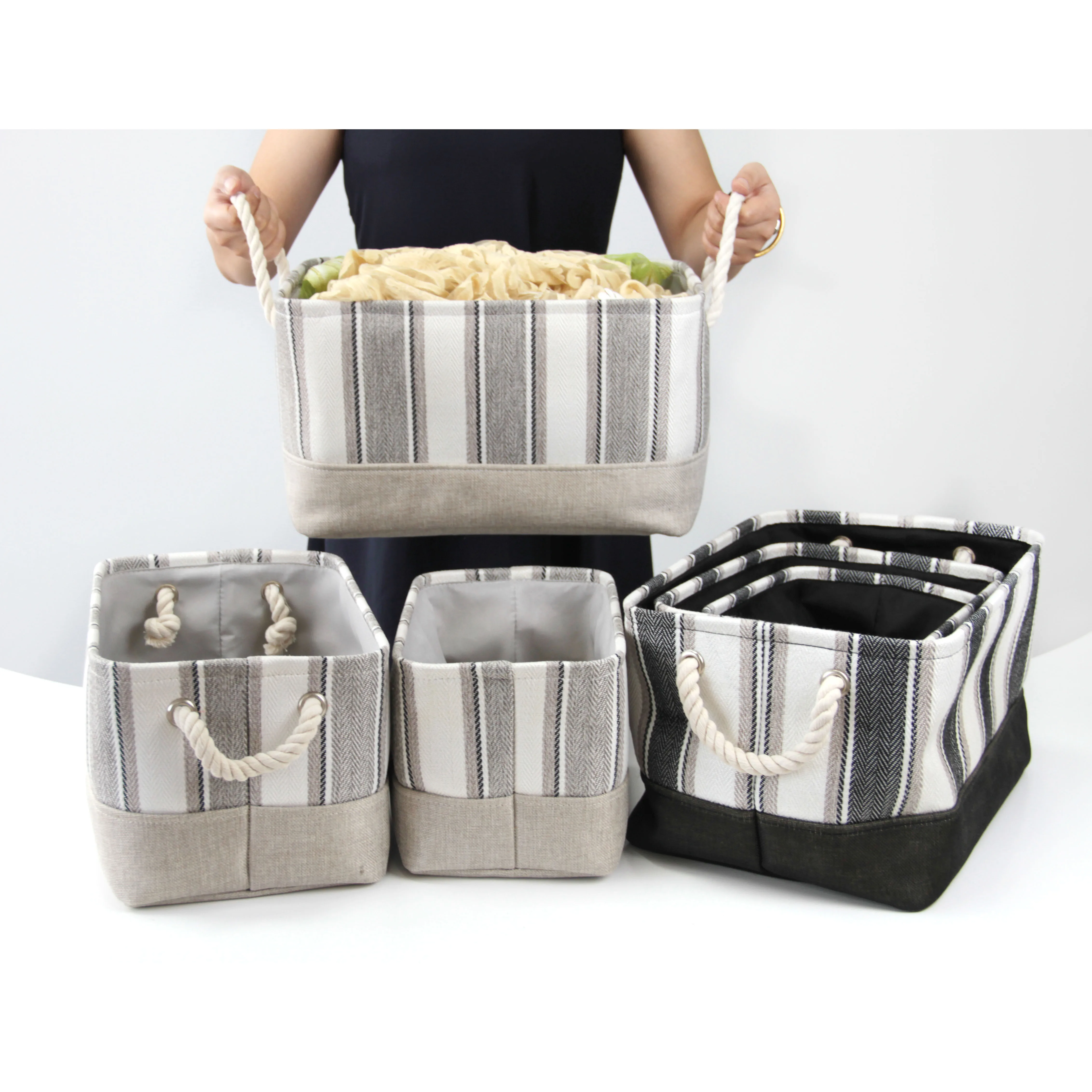 Корзина для младенцев, корзина для грязной одежды из ткани, корзина для хранения белья, высококачественный соломенный тканый органайзер для покупок