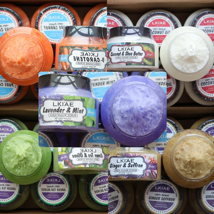 Оптовая продажа ароматизированный фруктовый отшелушивающий крем натуральный органический веганский Осветляющий сахарный скраб