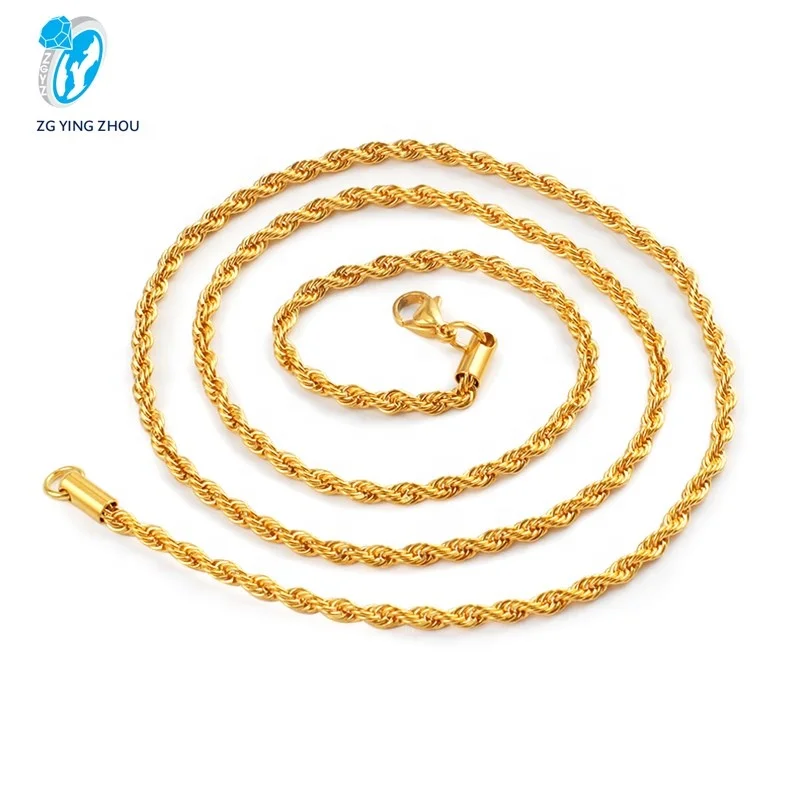 2021ODM изготовленный на заказ из нержавеющей стали, покрытой 18k позолоченные поворот кнопки на веревке, цепочка, колье для женщин ювелирные изделия
