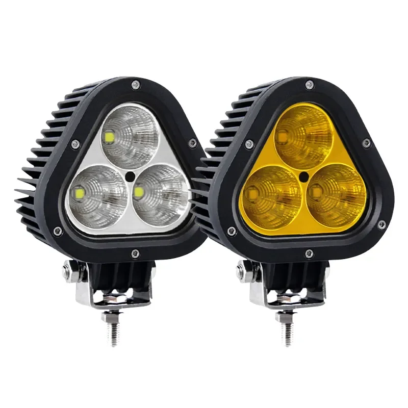 Wholesale White Yellow Triangle 4 Inch 12v Led Fog Driving Lights,Oem 45w Suv Offroad Tractor 4wd 12V TriangleLed Work Light