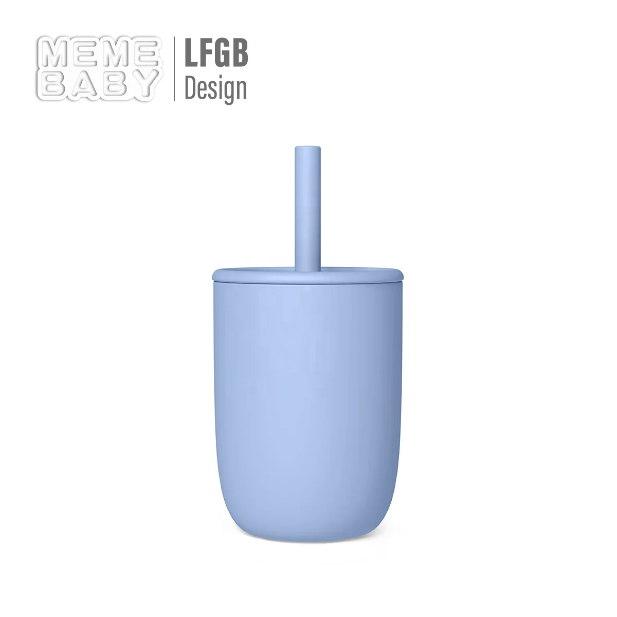 High Capacity Wholesale SIlicone Big Straw Cup Kids Water Drinking No Spill Water Cup Baby Water Bottle LFGB Approved BPA Free