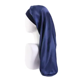 Muslim Satin Sleep Cap for Long Hair Extra Long Bonnet Women Dreadlocks Curly Hair