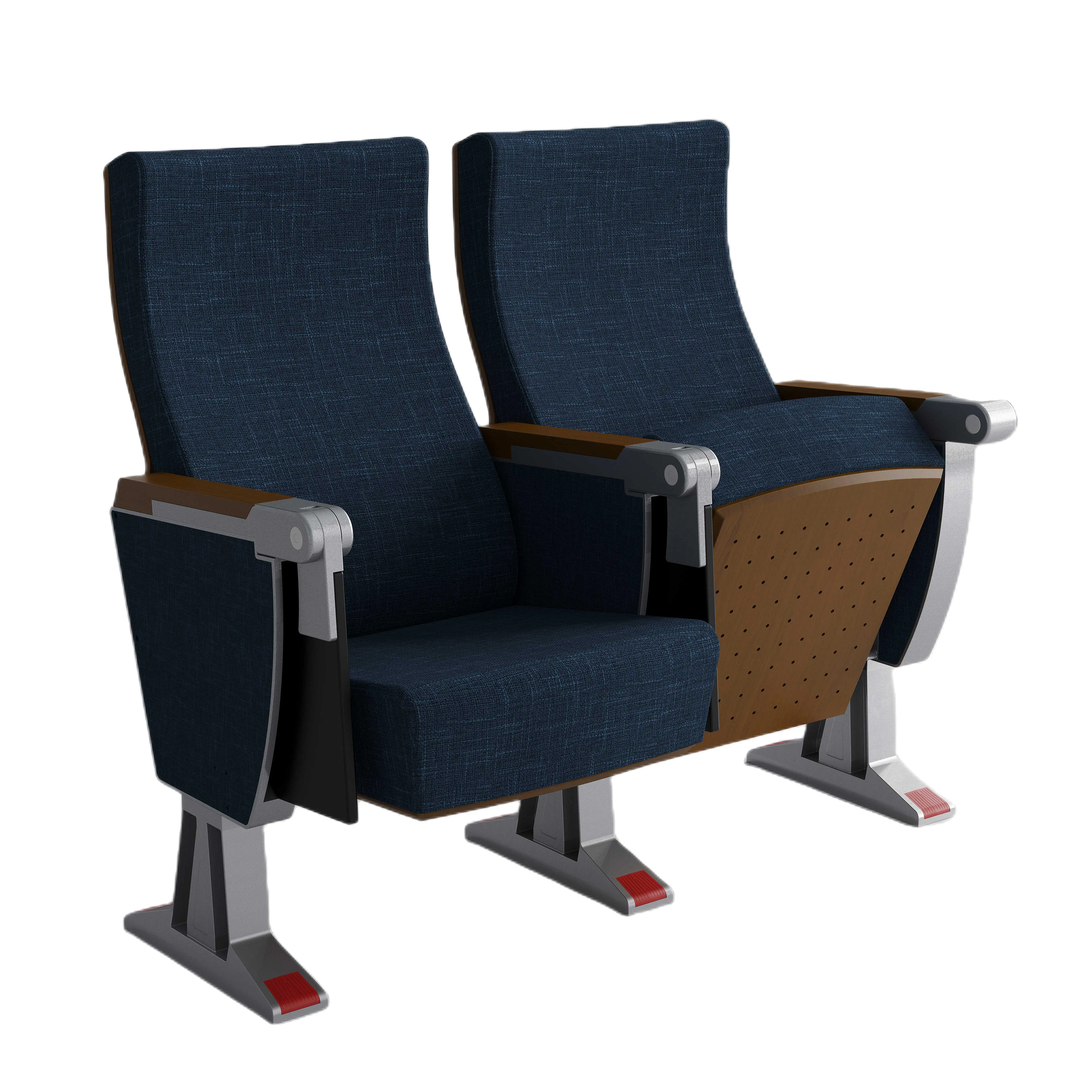 Hot sale modern design home theater seating genuine leather power recliner cinema sofa seats with oak tray