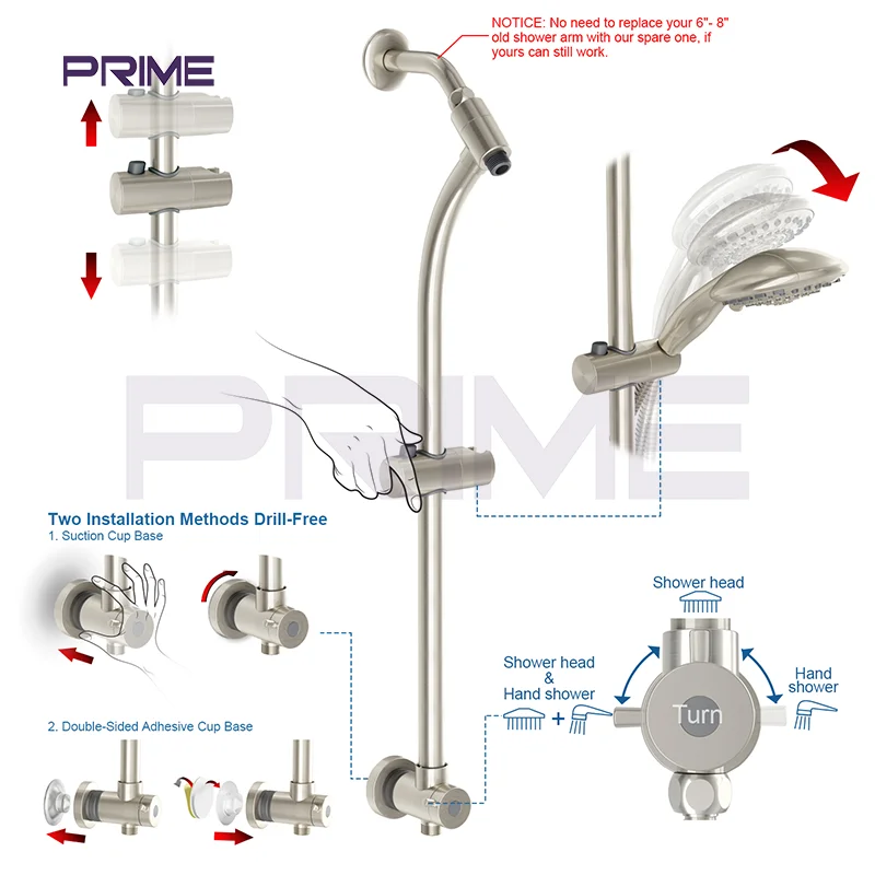 Spa shower head Wall Mounted Functions luxurious Shower Head Set For Bathroom