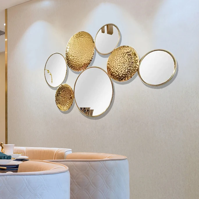 Производитель OEM ODM зеркала металлический декор стена гостиная Роскошная домашняя стена искусство зеркало украшение