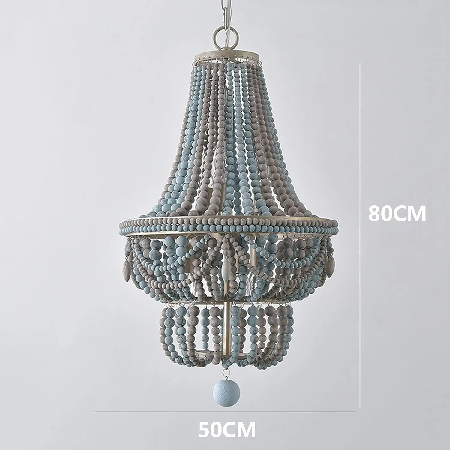 modern Wooden Retro Beaded Chandelier Decoration Wood Bead Lamp Solid Strings Chain Lobby Chandelier Pendant Lights