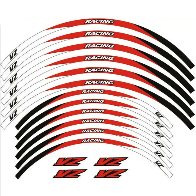 Waterproof UVproof 12PS 18/19/20 inch Motorcycle RIM WHEEL STRIPES TAPE STICKERS FOR YAMAHA YZ 125 125X 250 250X 250F 250FX 450F 450FX