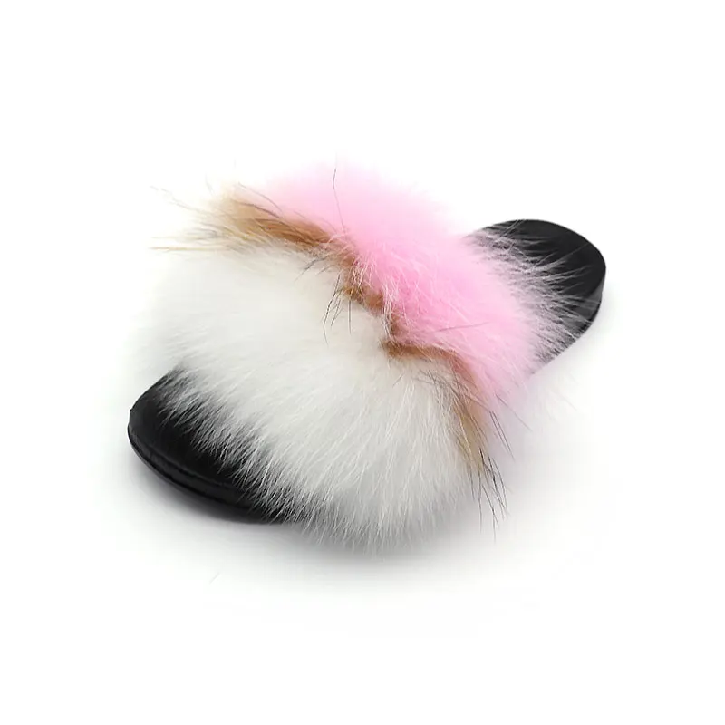 Wholesale Indoor Warm Soft Ladies Women Sexy Fashion Fur Slides Furry Faux Fur Slippers