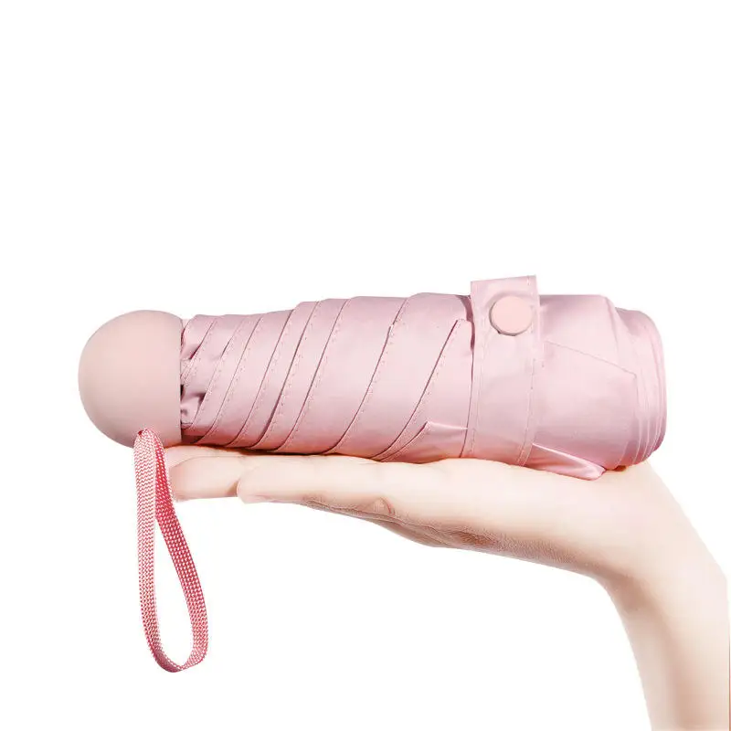 TX825 Custom Logo Pocket Five-Fold Cute Umbrella Mini Sunscreen Anti-UV Folding Golf Umbrella Manual Control for Adults Travel