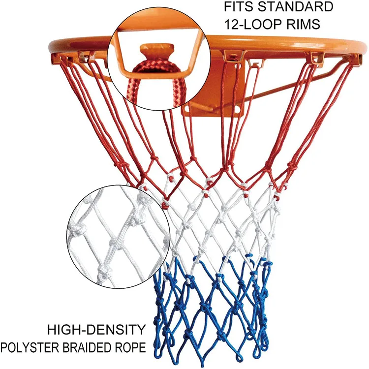 High quality portable practice team game sports dacron chain basketball nets for outdoor indoor