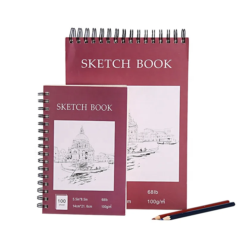 Factory Directly Sale Art Drawing Black Sketch Book Hardcover Watercolor Custom Sketchbook for Student