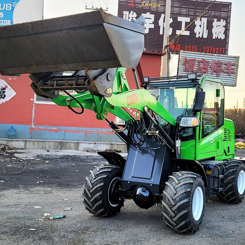 CE Approved Multifunctional Four Wheels Drive Hydraulic Diesel Articulated Small Mini Loader Front Loader 2 Forward 2 Backward
