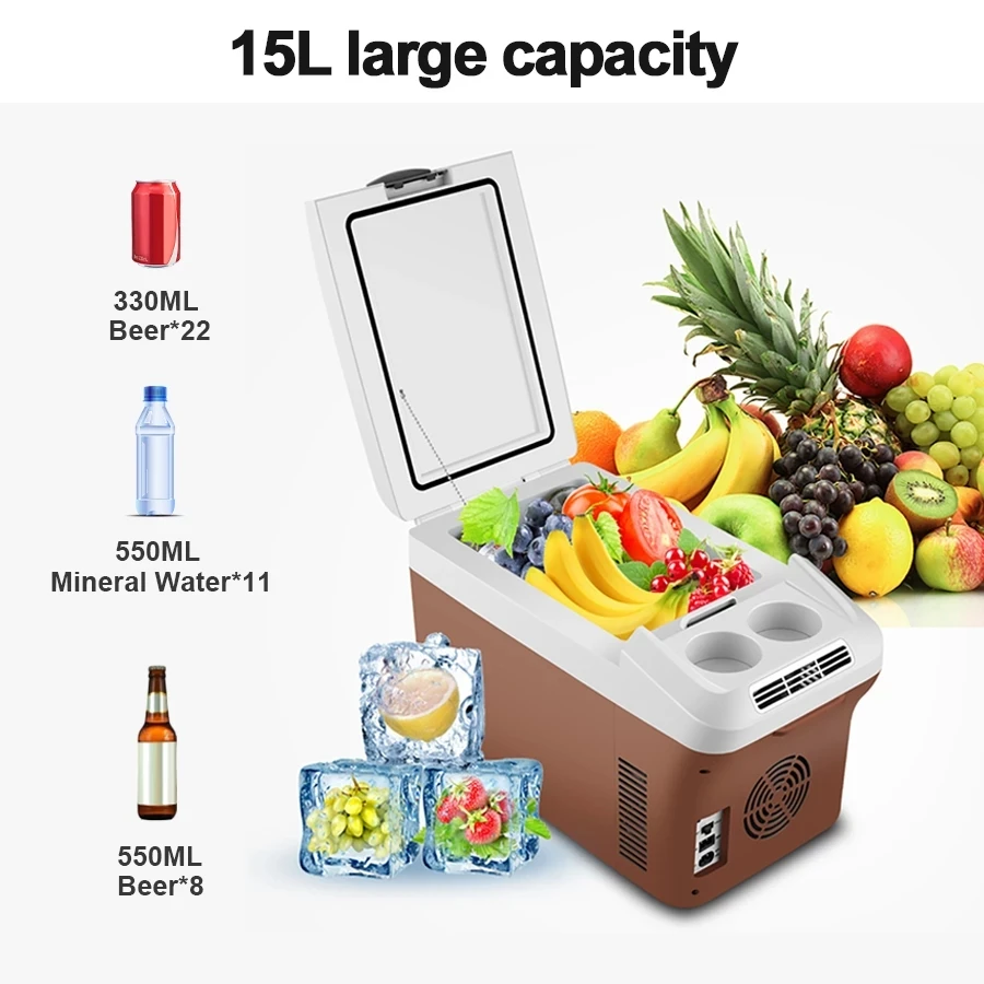 15L Car Refrigerator 12V/24V Household Refrigerated Portable Small Freezer Suitable for Outdoor and Travel