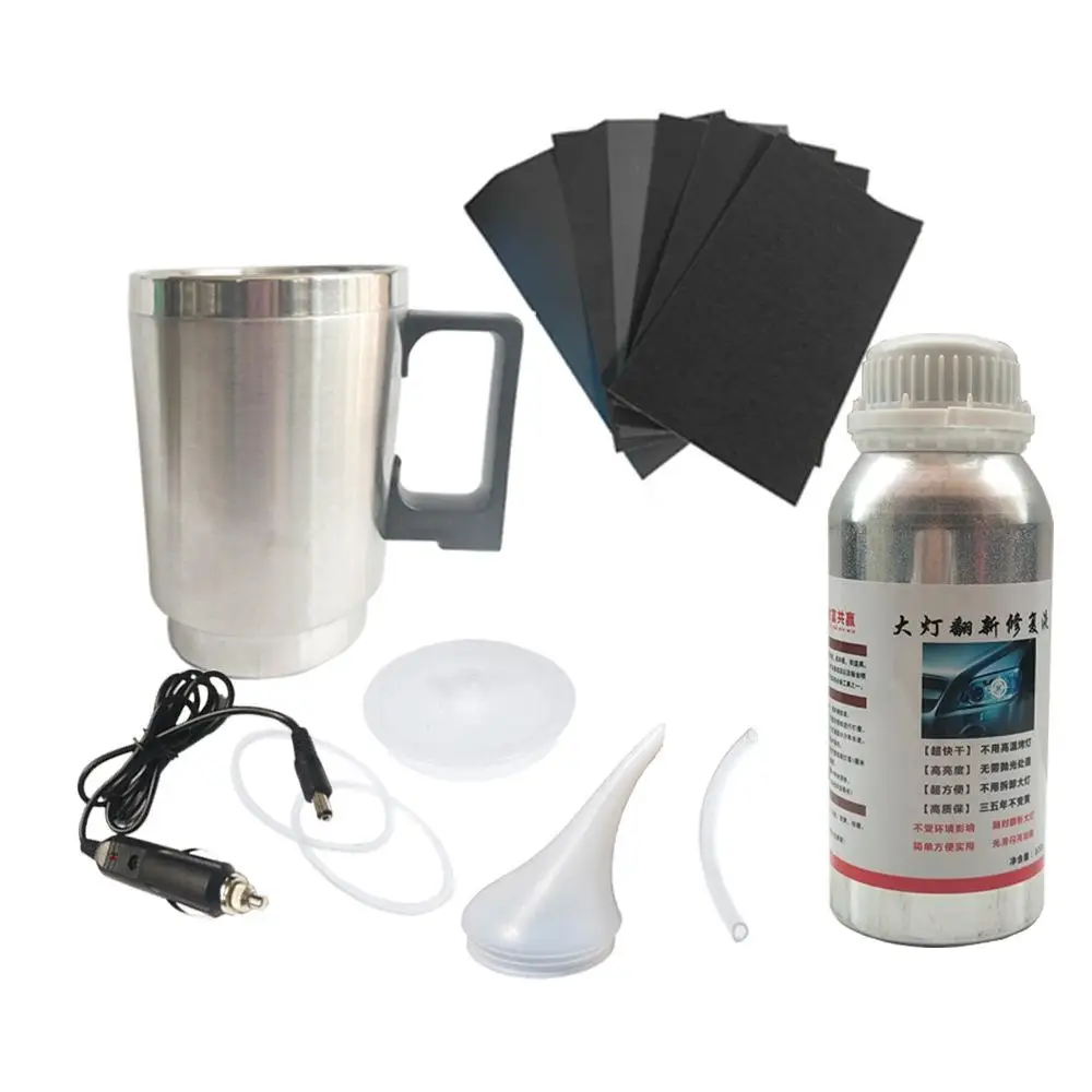 JSZ Car Headlight Restoration Carton Kit Car Polish Renovator Headlights Polishing Liquid Polymer Chemical Polishing 800g