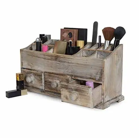 China Manufacturer Bamboo Desk Storage Organizer Wooden Storage Racks For Cosmetics Jewelry