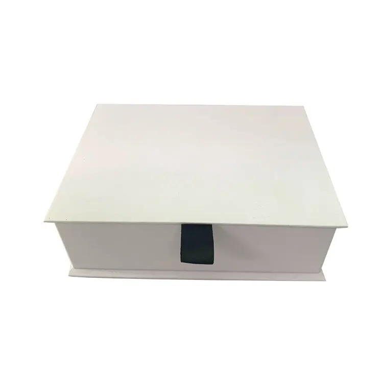 Paper Cardboard Packaging Magnetic Gift Box With Ribbon Lift