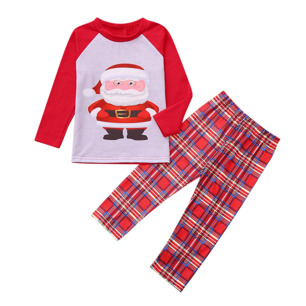 
Matching Christmas Pajamas Family Sets Parent-child Cotton Soft 2 piece Printing Clothing 