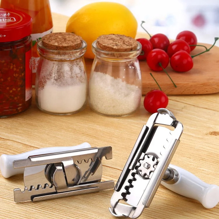 High-quality easy to grip good hands-free hands-free easy to unscrew manual screw seal  adjustable white can opener