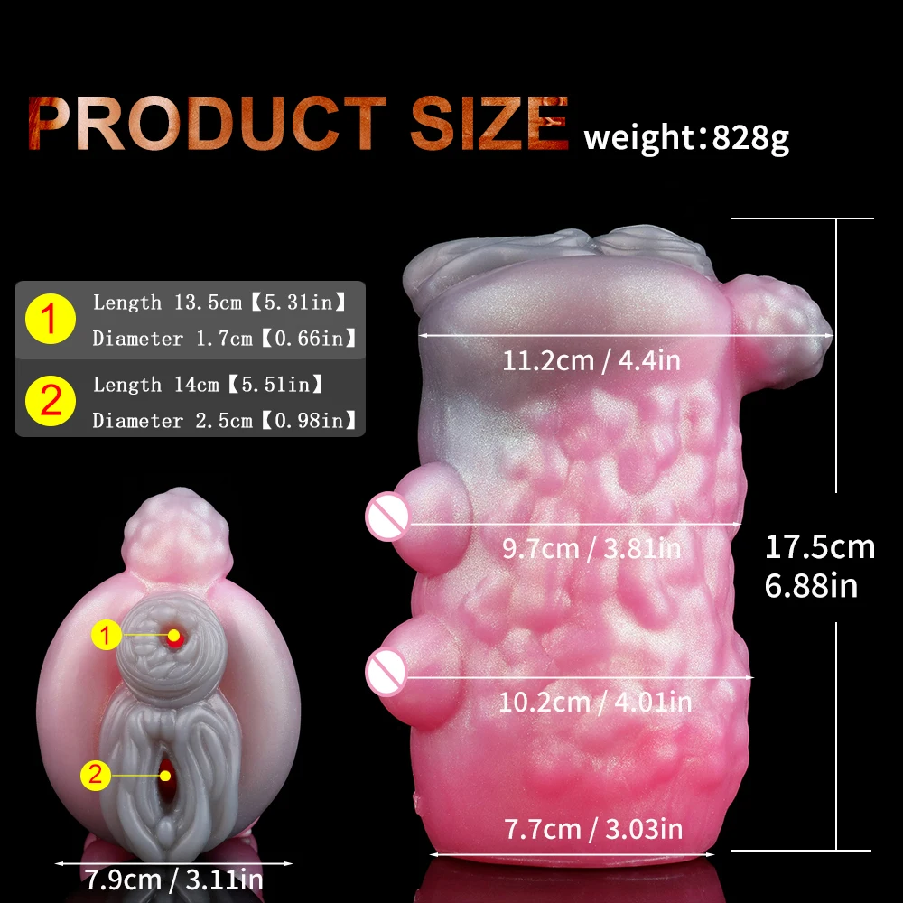 YOCY Fantasy Goat Pussy Male Masturbator Artificial Pussy with Breasts Animal Vagina Pocket Vaginal Silicone Vagina for Men