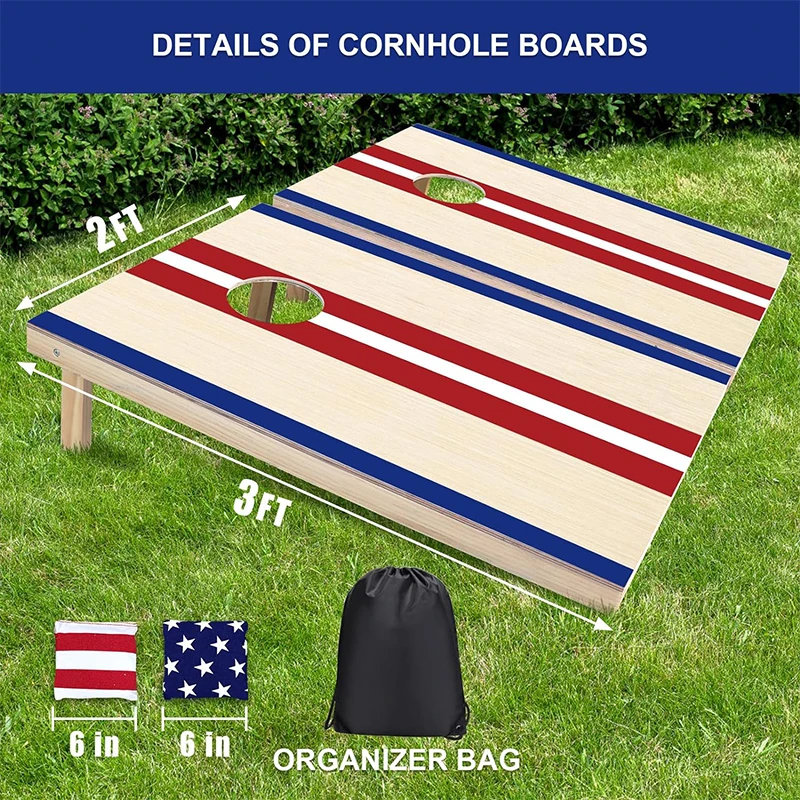 WDF New Arrival corn hole boards game prints corn hole american flag corn hole for outdoor Party game