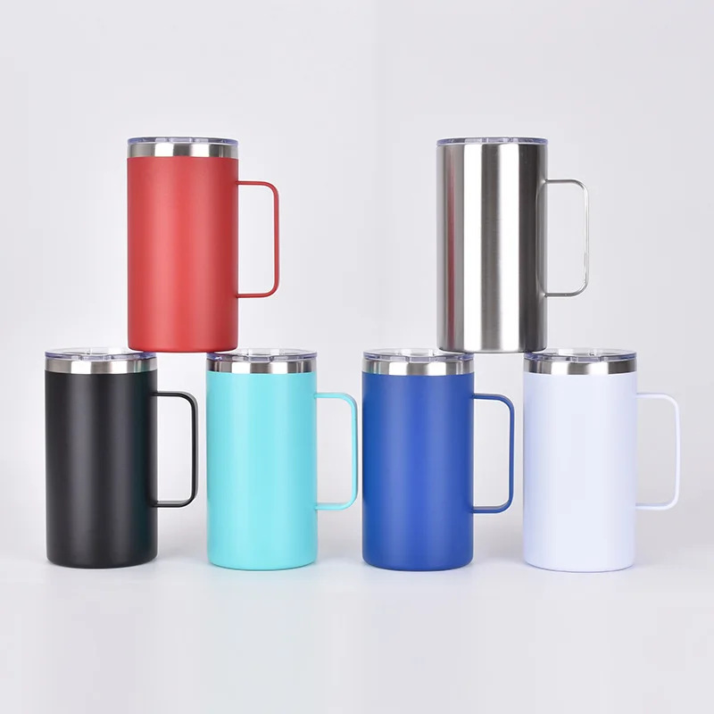 24oz handle office cup portable double-layer vacuum home office mug