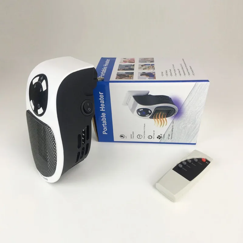 Amazon HOT High Quality Mini Air Heater 500W Portable Wall Mounted Room Fan Mini Electric Plug In Heater