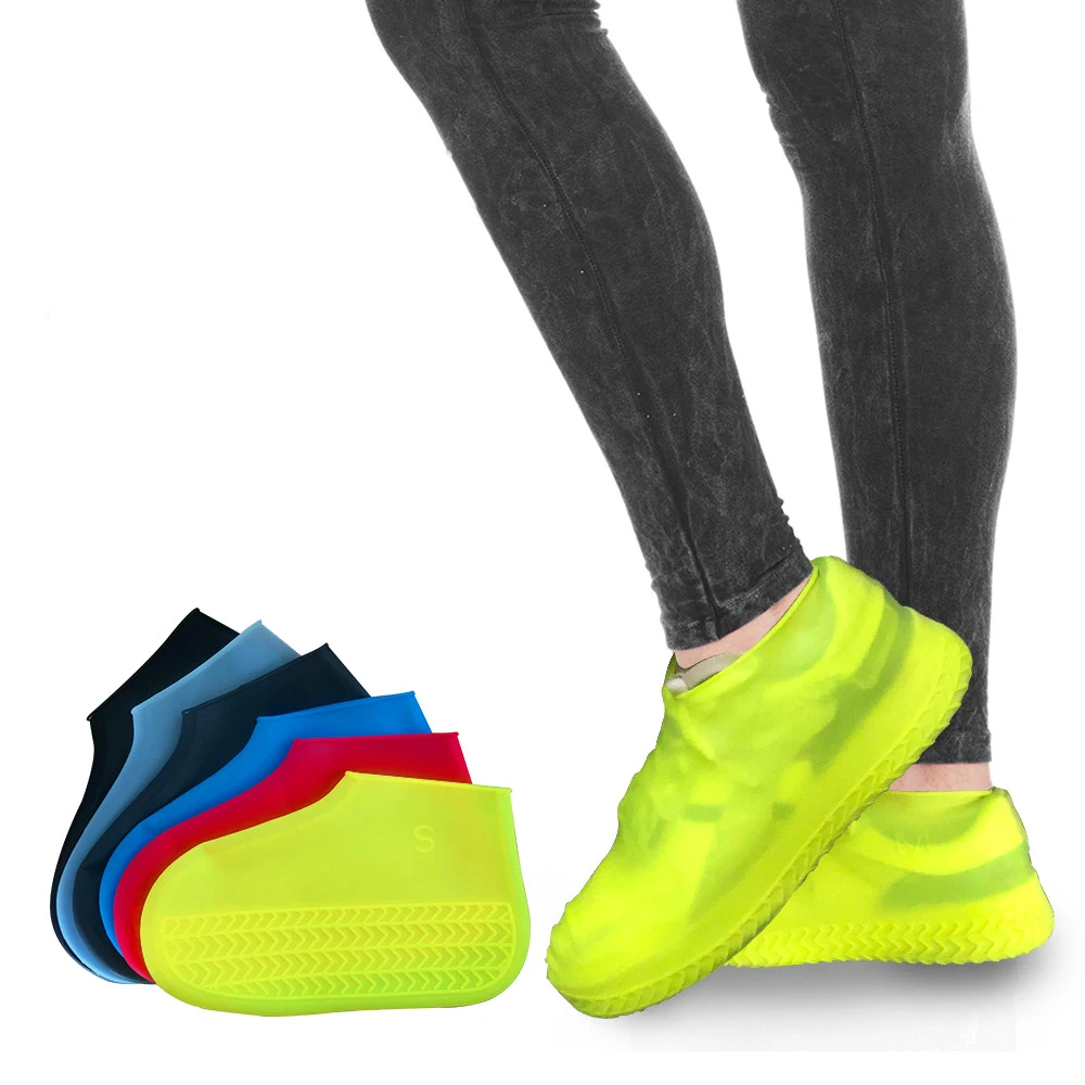Reusable Waterproof Foldable Anti-Slip Protective Cover Stretchable Silicon Rain Shoes Covers