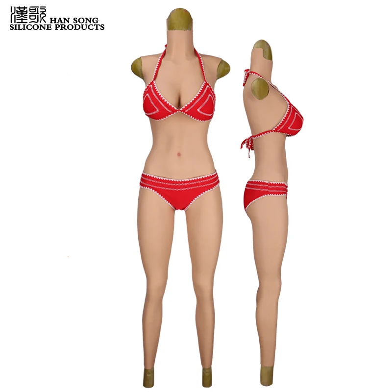 
Silicone Female Faux Fullbody Suit Short Pants CD TD Transgender Pussy Breast Form Crossdresser Bodysuit 