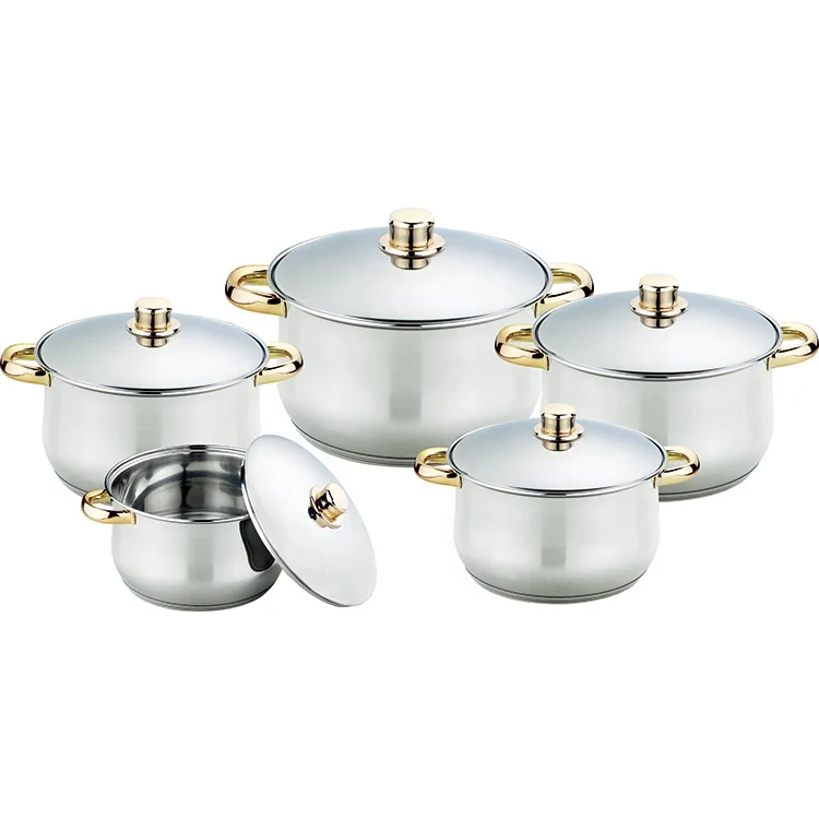 Hot Sale 6-Piece Stainless Steel Cookware Set Modern Design Kitchenware Soup Cooking Pot Cheap Price Milk Pot for Home Use
