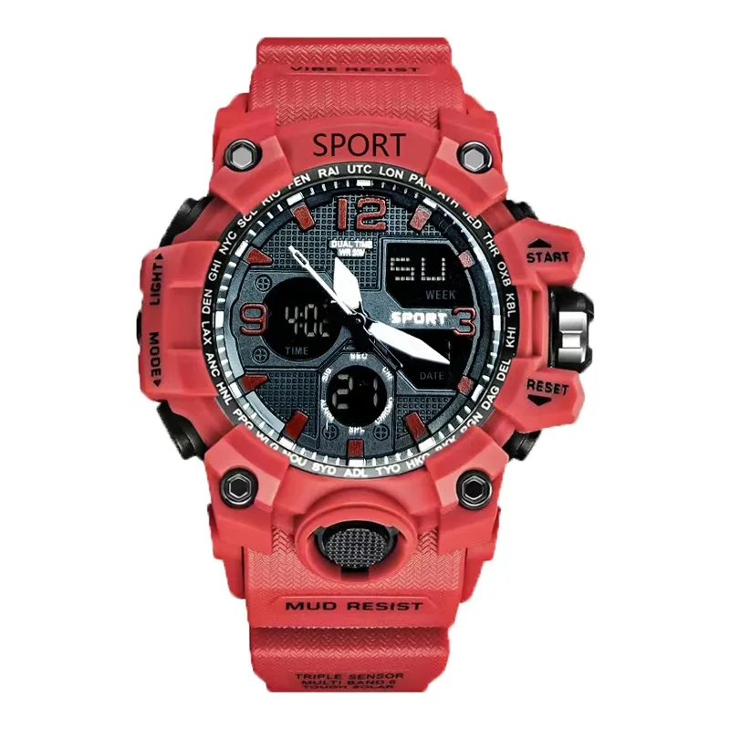 Fashion Luxury LED Outdoor  Waterproof Men Watch Sports Watch Super Luminous Analog Multi-function Men Watch
