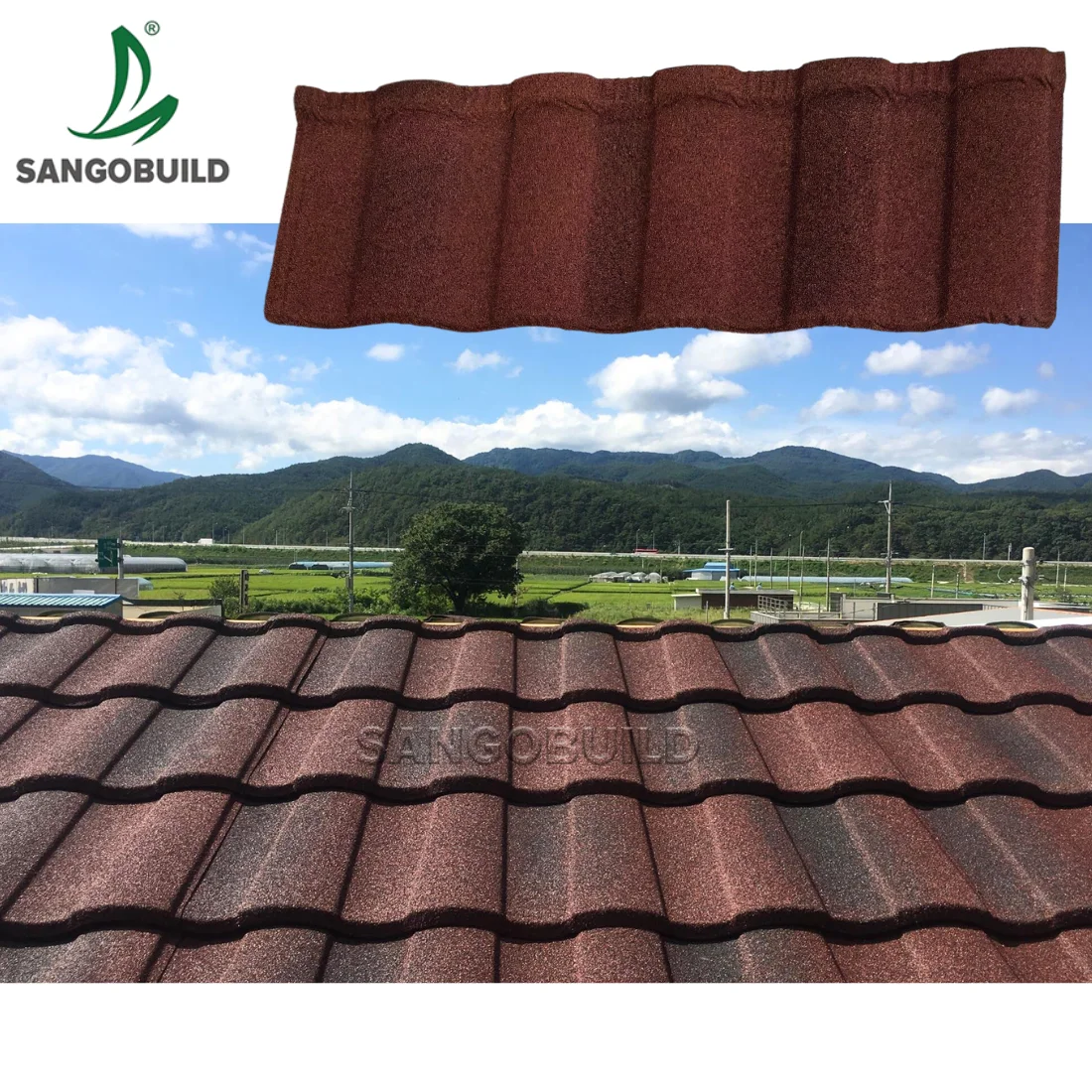 Light Weight Construction Multiple Properties Shingles Roof Sheet Stone Coated Roof Tiles