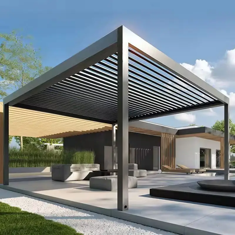 Professional Outdoor Canopy Waterproof Patio Gazebo Bioclimatic Adjustable Louver Aluminum Pergola