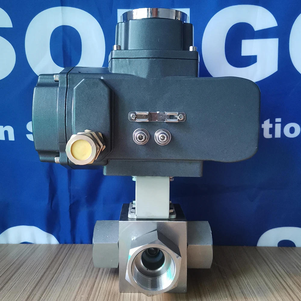 AC220V DN32 PN40 ANSI класс 150 4 способ регулирования расхода воды поворотный поплавок взрывоустойчивый Электрический моторизованный привод шаровой клапан